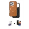 MARSİLYAN™- iPhone 16 Pro Max Kılıf Pusula Işık Koleksiyonu - Siyah 3D Antistatik Mat Seramik Nano Ekran Koruyucu + Bilvis Titan Kamera Lens - TMGI