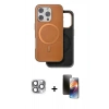 MARSİLYAN™- iPhone 16 Pro Max Kılıf Pusula Işık Koleksiyonu - Siyah 3D Antistatik Mat Seramik Nano Ekran Koruyucu + Pers Alüminyum Kamera Lens - GI