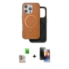 MARSİLYAN™- iPhone 16 Pro Max Kılıf Pusula Işık Koleksiyonu - Siyah 3D Antistatik Mat Seramik Nano Ekran Koruyucu + Raze Metal Kamera Lens - NLGY