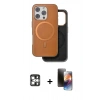 MARSİLYAN™- iPhone 16 Pro Max Kılıf Pusula Işık Koleksiyonu - Siyah 3D Antistatik Mat Seramik Nano Ekran Koruyucu + PVD Metal Kamera Lens - GS