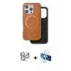 MARSİLYAN™- iPhone 16 Pro Max Kılıf Pusula Işık Koleksiyonu - Siyah 3D Antistatik Seramik Nano Ekran Koruyucu + Gümüş Pers Alüminyum Kamera Lens