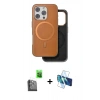 MARSİLYAN™- iPhone 16 Pro Max Kılıf Pusula Işık Koleksiyonu - Siyah 3D Antistatik Seramik Nano Ekran Koruyucu + Siyah Raze Metal Kamera Lens