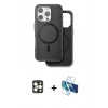 MARSİLYAN™- iPhone 16 Pro Max Kılıf Pusula Işık Koleksiyonu - Siyah 3D Antistatik Seramik Nano Ekran Koruyucu + PVD Metal Kamera Lens - GD