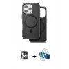 MARSİLYAN™- iPhone 16 Pro Max Kılıf Pusula Işık Koleksiyonu - Siyah 3D Antistatik Seramik Nano Ekran Koruyucu + PVD Metal Kamera Lens - GS