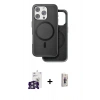 MARSİLYAN™- iPhone 16 Pro Max Kılıf Pusula Işık Koleksiyonu - Siyah Bilvis 3D Cam Ekran Koruyucu + Bilvis Titan Kamera Lens - GS