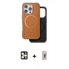 MARSİLYAN™- iPhone 16 Pro Max Kılıf Pusula Işık Koleksiyonu - Siyah Bilvis 3D Cam Ekran Koruyucu + PVD Metal Kamera Lens - GD