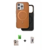 MARSİLYAN™- iPhone 16 Pro Max Kılıf Pusula Işık Koleksiyonu - Siyah Bilvis 3D Cam Ekran Koruyucu + Raze Metal Kamera Lens - NLGY