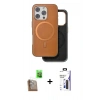 MARSİLYAN™- iPhone 16 Pro Max Kılıf Pusula Işık Koleksiyonu - Siyah Bilvis 3X AR Hayalet Cam Ekran Koruyucu + Raze Metal Kamera Lens - CLTM