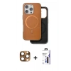 MARSİLYAN™- iPhone 16 Pro Max Kılıf Pusula Işık Koleksiyonu - Siyah Bilvis 3X AR Hayalet Cam Ekran Koruyucu + Pers Alüminyum Kamera Lens - CLTM