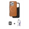 MARSİLYAN™- iPhone 16 Pro Max Kılıf Pusula Işık Koleksiyonu - Siyah Bilvis 3X AR HD Cam Ekran Koruyucu + PVD Metal Kamera Lens - SH