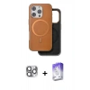 MARSİLYAN™- iPhone 16 Pro Max Kılıf Pusula Işık Koleksiyonu - Siyah Bilvis 5in1 3D Magic Cam Ekran Koruyucu + Pers Alüminyum Kamera Lens - GI