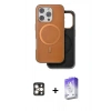 MARSİLYAN™- iPhone 16 Pro Max Kılıf Pusula Işık Koleksiyonu - Siyah Bilvis 5in1 3D Magic Cam Ekran Koruyucu + PVD Metal Kamera Lens - GD