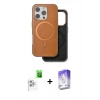 MARSİLYAN™- iPhone 16 Pro Max Kılıf Pusula Işık Koleksiyonu - Siyah Bilvis 5in1 3D Magic Cam Ekran Koruyucu + Raze Metal Kamera Lens - BZ