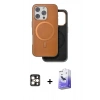 MARSİLYAN™- iPhone 16 Pro Max Kılıf Pusula Işık Koleksiyonu - Siyah Bilvis 5in1 5D Magic Hayalet Cam Ekran Koruyucu + PVD Metal Kamera Lens - GD