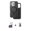 MARSİLYAN™- iPhone 16 Pro Max Kılıf Pusula Işık Koleksiyonu - Siyah Bilvis Hayalet Cam Ekran Koruyucu + Bilvis Titan Kamera Lens - GS
