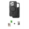 MARSİLYAN™- iPhone 16 Pro Max Kılıf Pusula Işık Koleksiyonu - Siyah Bilvis Hayalet Cam Ekran Koruyucu + Raze Metal Kamera Lens - NLGY
