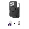 MARSİLYAN™- iPhone 16 Pro Max Kılıf Pusula Işık Koleksiyonu - Siyah Bilvis Hayalet Cam Ekran Koruyucu + Bilvis Titan Kamera Lens - SH