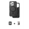 MARSİLYAN™- iPhone 16 Pro Max Kılıf Pusula Işık Koleksiyonu - Siyah Bilvis Hayalet Cam Ekran Koruyucu + PVD Metal Kamera Lens - SH