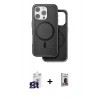MARSİLYAN™- iPhone 16 Pro Max Kılıf Pusula Işık Koleksiyonu - Siyah Bilvis Hayalet Cam Ekran Koruyucu + Bilvis Titan Kamera Lens - TMGI