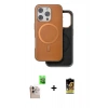MARSİLYAN™- iPhone 16 Pro Max Kılıf Pusula Işık Koleksiyonu - Siyah Buffer Cam Ekran Koruyucu + Raze Metal Kamera Lens - NLGY