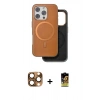 MARSİLYAN™- iPhone 16 Pro Max Kılıf Pusula Işık Koleksiyonu - Siyah Buffer Cam Ekran Koruyucu + Pers Alüminyum Kamera Lens - CLTM