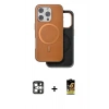 MARSİLYAN™- iPhone 16 Pro Max Kılıf Pusula Işık Koleksiyonu - Siyah Buffer Cam Ekran Koruyucu + PVD Metal Kamera Lens - GS