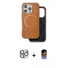 MARSİLYAN™- iPhone 16 Pro Max Kılıf Pusula Işık Koleksiyonu - Siyah Buffer Hayalet Cam Ekran Koruyucu + Pers Alüminyum Kamera Lens - GI