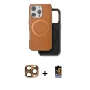 MARSİLYAN™- iPhone 16 Pro Max Kılıf Pusula Işık Koleksiyonu - Siyah Buffer Hayalet Cam Ekran Koruyucu + Pers Alüminyum Kamera Lens - CLTM