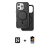 MARSİLYAN™- iPhone 16 Pro Max Kılıf Pusula Işık Koleksiyonu - Siyah Buffer Hayalet Cam Ekran Koruyucu + Siyah PVD Metal Kamera Lens