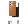 MARSİLYAN™- iPhone 16 Pro Max Kılıf Pusula Işık Koleksiyonu - Siyah Joko Magic 5D Cam + Pers Alüminyum Kamera Lens - GS