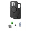 MARSİLYAN™- iPhone 16 Pro Max Kılıf Pusula Işık Koleksiyonu - Siyah Joko Magic 5D Cam + Raze Metal Kamera Lens - SH