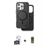MARSİLYAN™- iPhone 16 Pro Max Kılıf Pusula Işık Koleksiyonu - Siyah Joko Magic 5D Hayalet Cam + Bilvis Titan Kamera Lens - GS