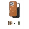 MARSİLYAN™- iPhone 16 Pro Max Kılıf Pusula Işık Koleksiyonu - Siyah Joko Magic 5D Hayalet Cam + Çöl Titanyum Pers Alüminyum Kamera Lens