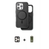 MARSİLYAN™- iPhone 16 Pro Max Kılıf Pusula Işık Koleksiyonu - Siyah Joko Magic 5D Hayalet Cam + Gold PVD Metal Kamera Lens