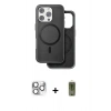 MARSİLYAN™- iPhone 16 Pro Max Kılıf Pusula Işık Koleksiyonu - Siyah Joko Magic 5D Hayalet Cam + Pers Alüminyum Kamera Lens - GS