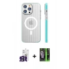 MARSİLYAN™- iPhone 16 Pro Max Kılıf Pusula Minimal Koleksiyonu - Şeffaf 360 Full Body Arka Koruyucu + Bilvis Titan Kamera Lens - SH