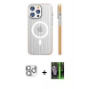 MARSİLYAN™- iPhone 16 Pro Max Kılıf Pusula Minimal Koleksiyonu - Şeffaf 360 Full Body Arka Koruyucu + Pers Alüminyum Kamera Lens - GS