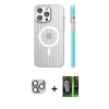 MARSİLYAN™- iPhone 16 Pro Max Kılıf Pusula Minimal Koleksiyonu - Şeffaf 360 Full Body Arka Koruyucu + Pers Alüminyum Kamera Lens - GI