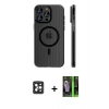MARSİLYAN™- iPhone 16 Pro Max Kılıf Pusula Minimal Koleksiyonu - Şeffaf 360 Full Body Arka Koruyucu + PVD Metal Kamera Lens - SH
