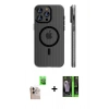 MARSİLYAN™- iPhone 16 Pro Max Kılıf Pusula Minimal Koleksiyonu - Şeffaf 360 Full Body Arka Koruyucu + Raze Metal Kamera Lens - NLGY