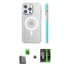 MARSİLYAN™- iPhone 16 Pro Max Kılıf Pusula Minimal Koleksiyonu - Şeffaf 360 Full Body Arka Koruyucu + Raze Metal Kamera Lens - SH