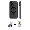 MARSİLYAN™- iPhone 16 Pro Max Kılıf Pusula Minimal Koleksiyonu - Şeffaf Pasifik Cam Ekran Koruyucu + Bilvis Titan Kamera Lens - GS
