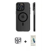 MARSİLYAN™- iPhone 16 Pro Max Kılıf Pusula Minimal Koleksiyonu - Şeffaf Pasifik Cam Ekran Koruyucu + Pers Alüminyum Kamera Lens - GI