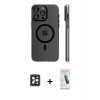 MARSİLYAN™- iPhone 16 Pro Max Kılıf Pusula Minimal Koleksiyonu - Şeffaf Pasifik Cam Ekran Koruyucu + PVD Metal Kamera Lens - SH