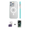 MARSİLYAN™- iPhone 16 Pro Max Kılıf Pusula Minimal Koleksiyonu - Siyah 360 Mat Full Body Arka Koruyucu + Bilvis Titan Kamera Lens - SH