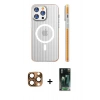 MARSİLYAN™- iPhone 16 Pro Max Kılıf Pusula Minimal Koleksiyonu - Siyah 360 Mat Full Body Arka Koruyucu + Pers Alüminyum Kamera Lens - CLTM