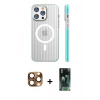 MARSİLYAN™- iPhone 16 Pro Max Kılıf Pusula Minimal Koleksiyonu - Siyah 360 Mat Full Body Arka Koruyucu + Pers Alüminyum Kamera Lens - CLTM