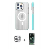 MARSİLYAN™- iPhone 16 Pro Max Kılıf Pusula Minimal Koleksiyonu - Siyah 360 Mat Full Body Arka Koruyucu + Pers Alüminyum Kamera Lens - GI