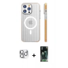 MARSİLYAN™- iPhone 16 Pro Max Kılıf Pusula Minimal Koleksiyonu - Siyah 360 Mat Full Body Arka Koruyucu + Pers Alüminyum Kamera Lens - GS