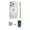 MARSİLYAN™- iPhone 16 Pro Max Kılıf Pusula Minimal Koleksiyonu - Siyah 360 Mat Full Body Arka Koruyucu + Pers Alüminyum Kamera Lens - GI